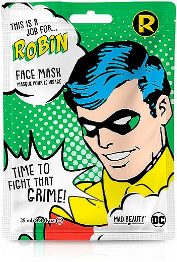 Tuchmaske für das Gesicht mit Gurke - Mad Beauty DC This Is A Job For Robin Face Mask — Bild N1