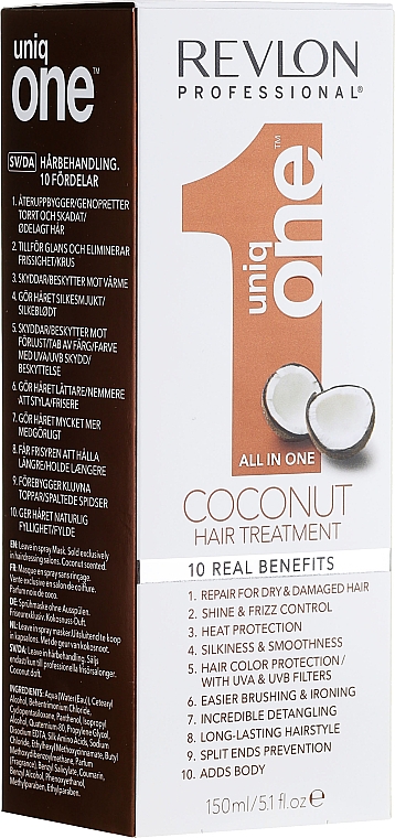 Spraymaske für trockenes und geschädigtes Haar mit Kokosduft - Revlon Professional Uniq One All in One Coconut Hair Treatment — Bild N6