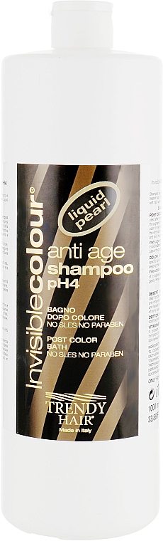 Paraben- und sulfatfreies After-Colour-Shampoo - Trendy Hair Invisible Color Anti Age Ph4 Post Color Shampoo — Bild N1