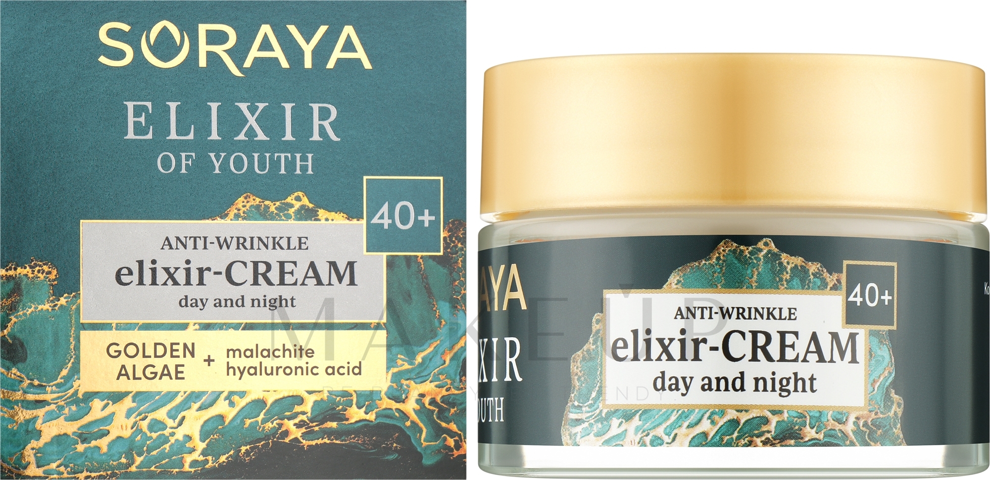 Anti-Falten Elixiercreme für Tag und Nacht mit Goldalgen und Hyaluronsäure - Soraya Youth Elixir Anti Wrinkle Cream-Elixir 40+ — Bild 50 ml