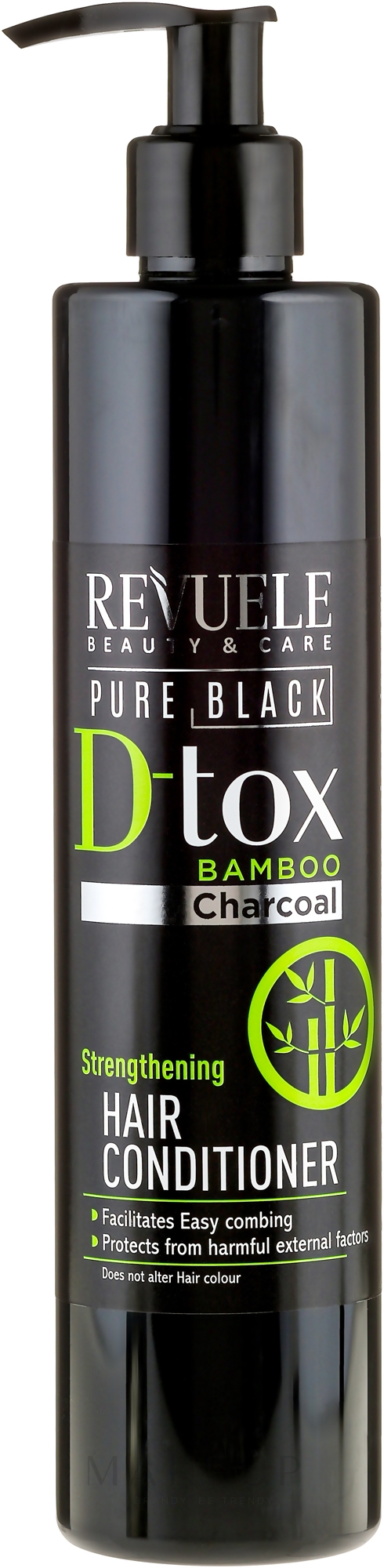 Stärkende Haarspülung für trockenes und sprödes Haar - Revuele Pure Black Detox Strengthening Hair Conditioner — Bild 335 ml