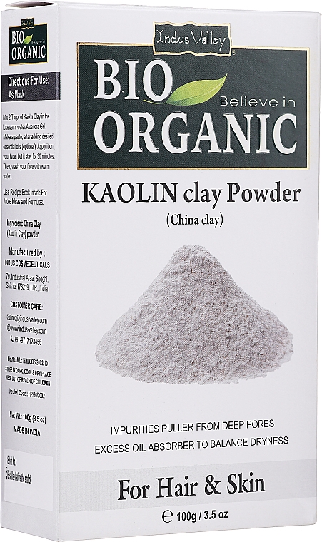 Haarpuder Weißer Kaolin-Ton - Indus Valley Bio Organic Kaolin Clay Powder — Bild N1