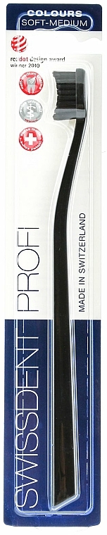 Zahnbürste mittel Profi Colours schwarz - SWISSDENT Profi Colours Soft-Medium Toothbrush Black&Black — Bild N1