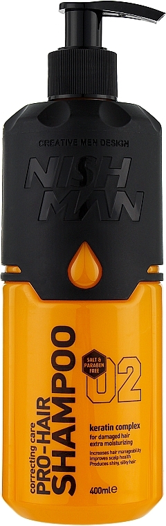 Regenerierendes und feuchtigkeitsspendes Haarshampoo für Männer mit Keratinkomplex - Nishman Pro-Hair Shampoo 02 Keratin Complex — Bild N1