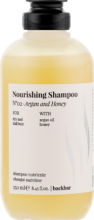 Nährendes Shampoo mit Arganöl und Honig für trockenes und stumpfes Haar - Farmavita Back Bar No2 Nourishing Shampoo Argan And Honey — Bild N1