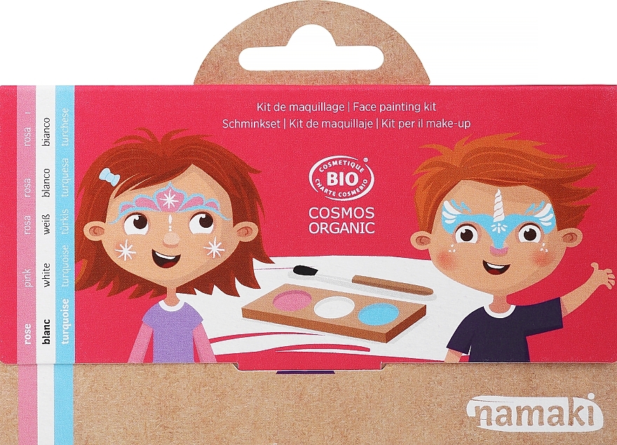 Schminkset für Kinder - Namaki Princess & Unicorn 3-Color Face Painting Kit (Gesichtsfarbe 7,5g + Pinsel 1 St. + Accessories 2 St.) — Bild N1