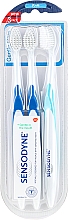 Zahnbürste weich Gentle Care hellblau, blau 3 St. - Sensodyne Gentle Care Soft Toothbruhs — Bild N1