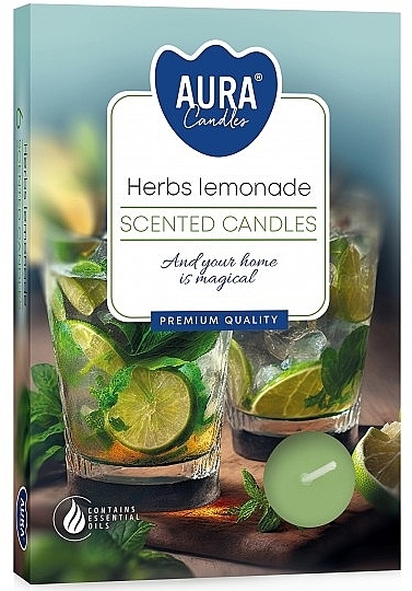 Teekerzen-Set Limonade mit Kräutern - Bispol Aura Herbs Lemonade Scented Candles — Bild N1
