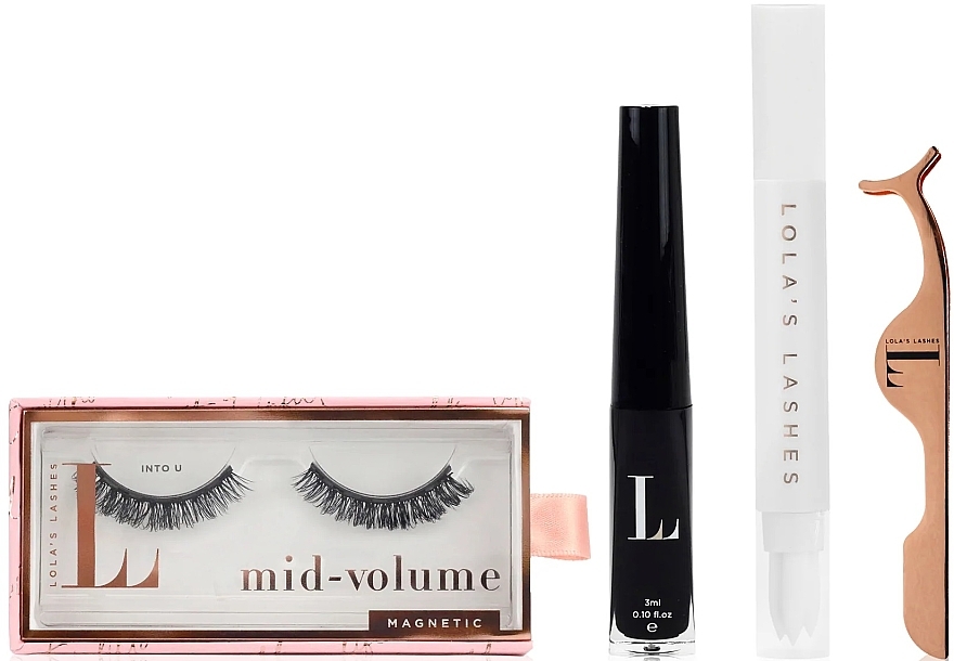 Set - Lola's Lashes Into U Hybrid Magnetic Eyelash Kit (Eyeliner 3ml + Make-up-Entferner 2.5ml + magnetische falsche Wimpern 1 Paar + Applikator) — Bild N2