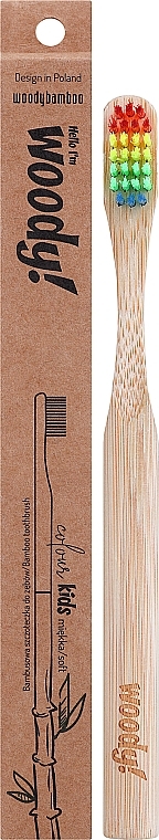Bambuszahnbürste für Kinder weich Colour mehrfarbig - WoodyBamboo Bamboo Toothbrush Kids Soft/Medium — Bild N1