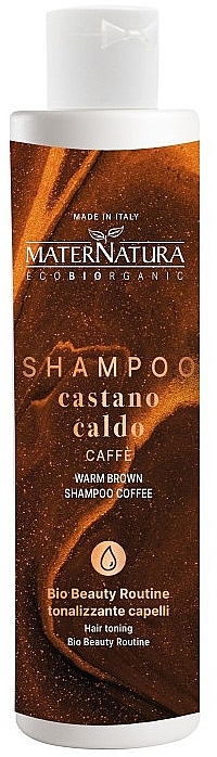 Tonisierendes Haarshampoo - MaterNatura Warm Brown Shampoo Coffee — Bild N1