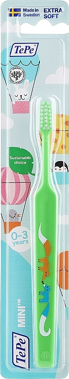 Kinderzahnbürste Mini Extra Soft hellgrün - TePe — Bild N1