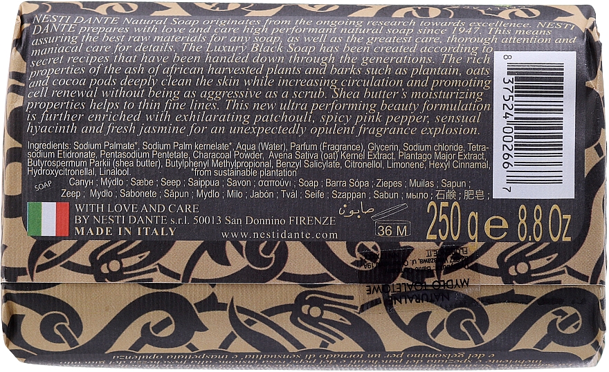 Luxuriöse Naturseife mit Aktivkohle - Nesti Dante Natural Luxury Black Soap Limited Edition — Bild N2