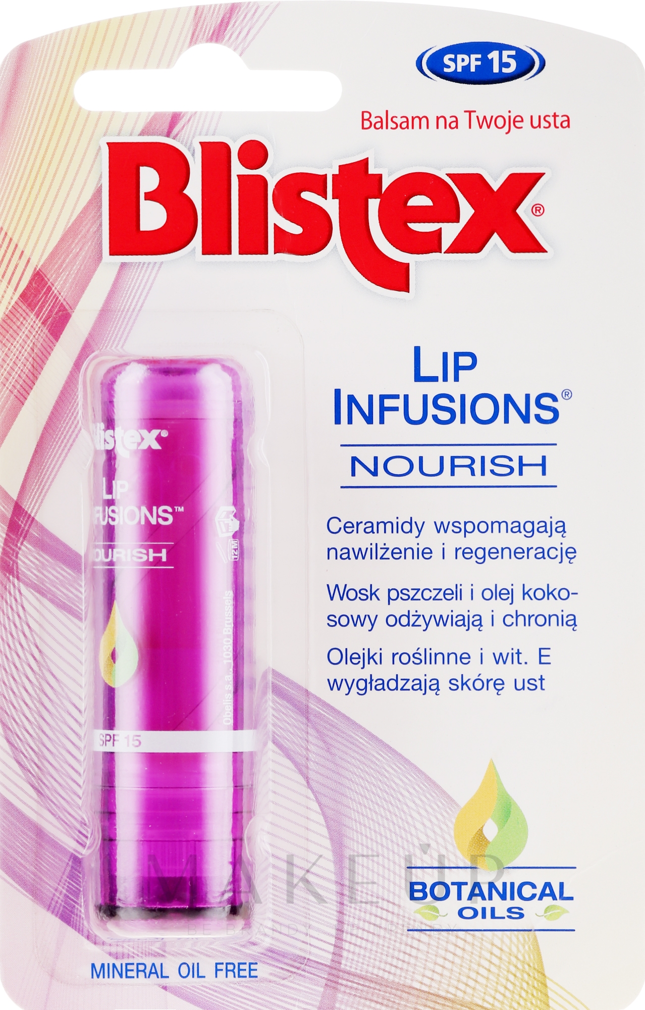 Pflegender Lippenbalsam mit Pflanzenölen und Vitamin E - Blistex Lip Infusions Nourish SPF15 — Bild 3.7 g