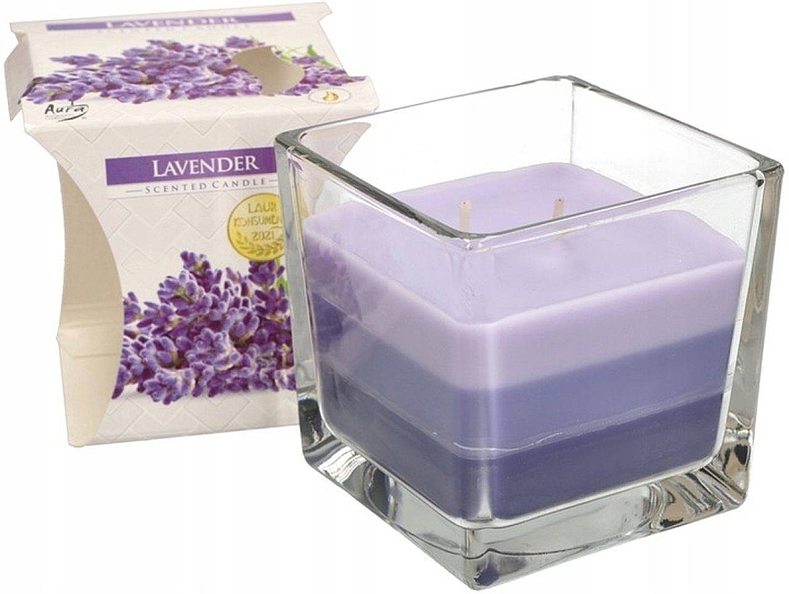 Duftende dreischichtige Kerze im Glas mit Lavendel - Bispol Scented Candle Lavender — Bild N1
