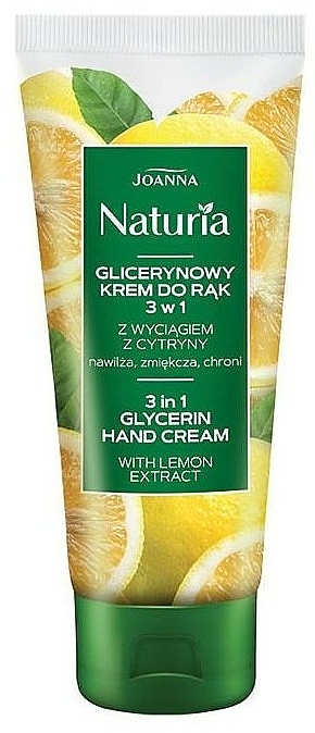 Pflegende und weichmachende Handcreme mit Glycerin und Zitronenextrakt - Joanna Naturia 3in1 Glycerin Hand Cream — Bild N1