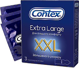 Düfte, Parfümerie und Kosmetik Extra große Latexkondome mit Silikon-Gleitmittel 3 St. - Contex Extra Large