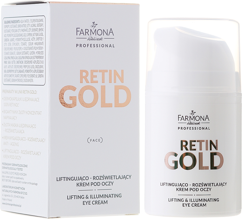Lifting-Creme für leuchtende Augenpartie - Farmona Professional Retin Gold Lifting & Illuminating Eye Cream — Bild N1