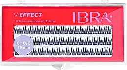Set Künstliche Wimpernbüschel mit V-Effekt 0.10/C/10 mm - Ibra 10 Flares Eyelash — Bild N1