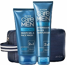Set - Avon Care Man Cooling Effect (shave/gel/150ml + ash/balm/100ml + bag) — Bild N1