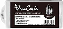Düfte, Parfümerie und Kosmetik Flexible transparente Spitzen zur Nagelverlängerung Stilett 120 St. - Deni Carte Stiletto