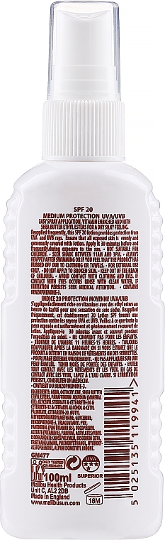 Sonnenschutzspray mit Sheabutter-Extrakt SPF 20 - Malibu Lotion Spray SPF20 — Bild N2