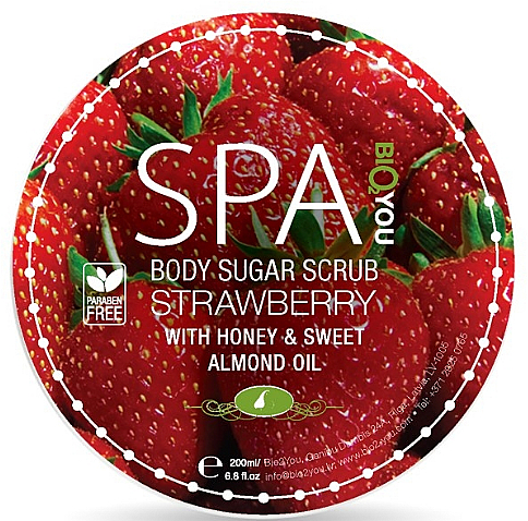 Zuckerpeeling für den Körper mit Erdbeere - Bio2You Body Sugar Scrub — Bild N1