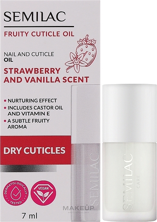 Nagelhautöl Erdbeere und Vanille - Semilac Fruity Cuticle Oil Strawberry & Vanilla Scent  — Bild N2