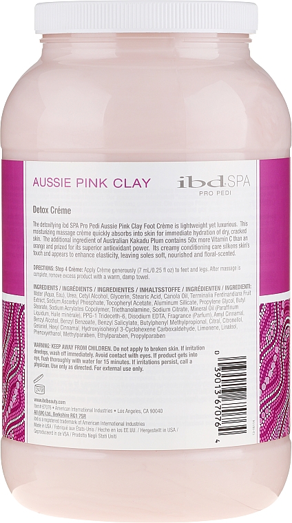 Feuchtigkeitsspendende Fußcreme mit rosa Tonerde - IBD Aussie Pink Clay Detox Creme — Bild N4