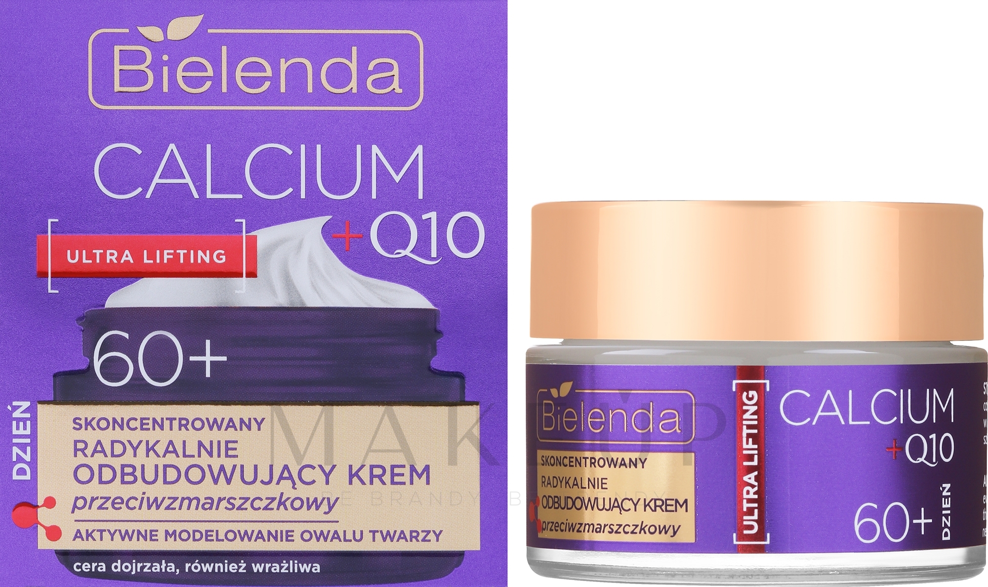 Anti-Falten-Reparaturcreme 60+ - Bielenda Calcium + Q10  — Bild 50 ml