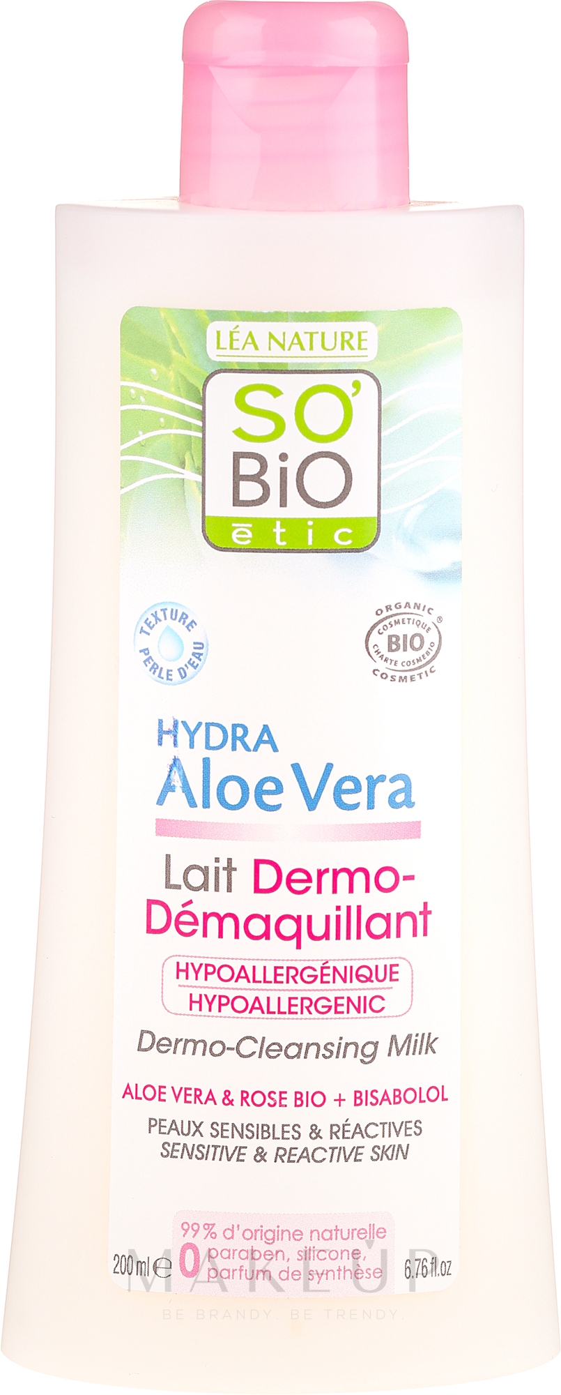 Reinigungsmilch für sehr sensible Gesichtshaut - So'Bio Etic Aloe Vera Dermo-Cleansing Milk — Bild 200 ml