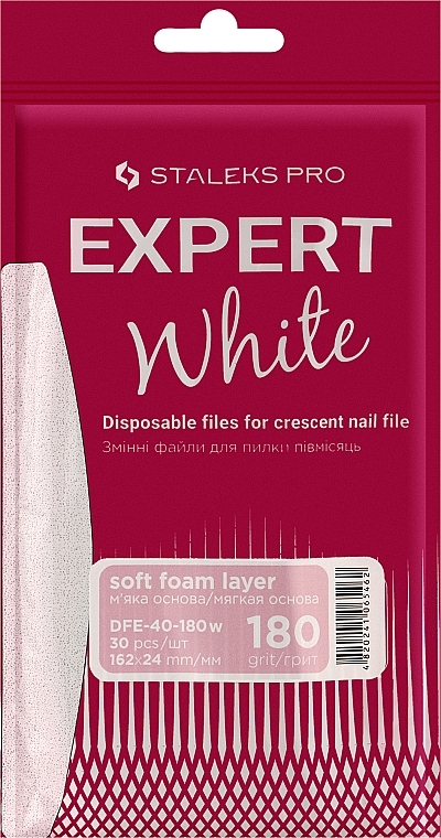 Ersatzfeilenblätter Halbmond weiß 180 Körnung 30 St. - Staleks Pro Expert 40 White (30 St.) — Bild N1