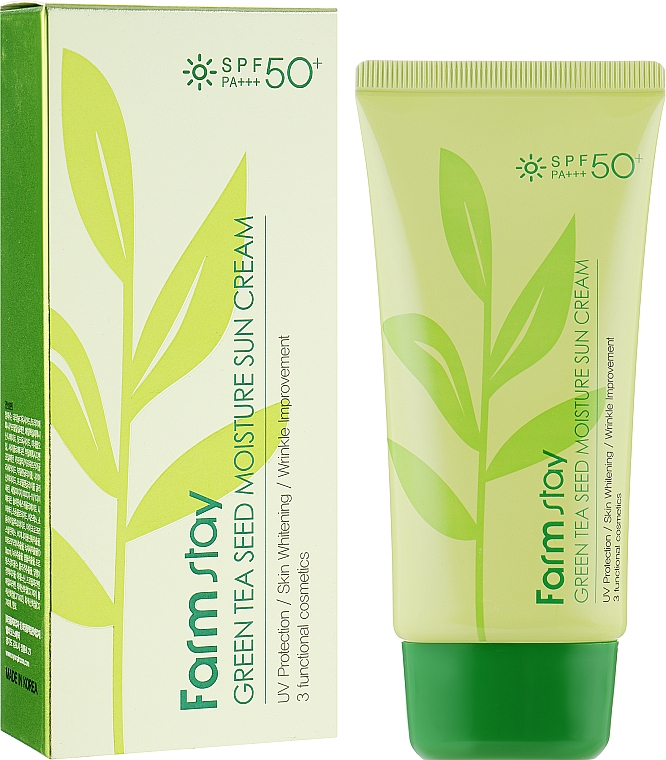 Schützende Feuchtigkeitscreme - FarmStay Green Tea Seed Moisture Sun Cream SPF50 — Bild N1