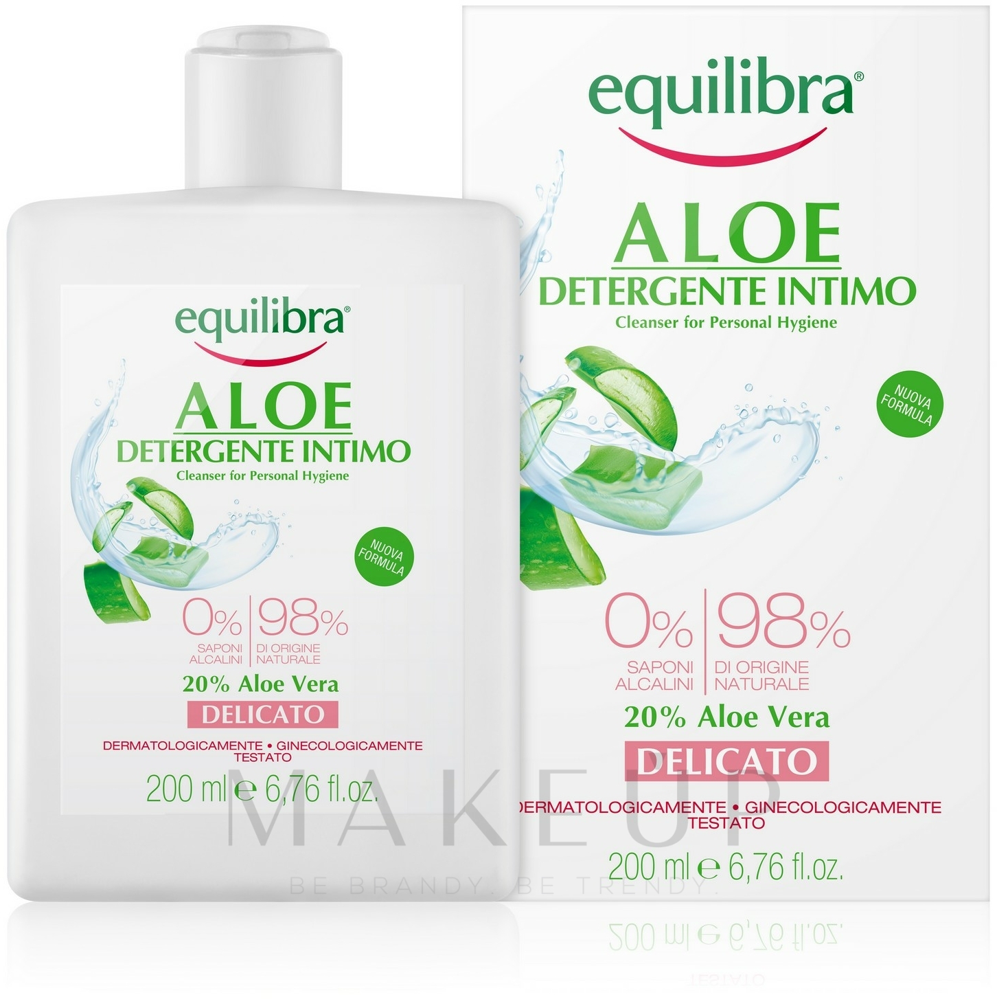 Sanftes Gel für die Intimhygiene mit Aloe Vera - Equilibra Aloe Gentle Cleanser For Personal Hygiene — Bild 200 ml