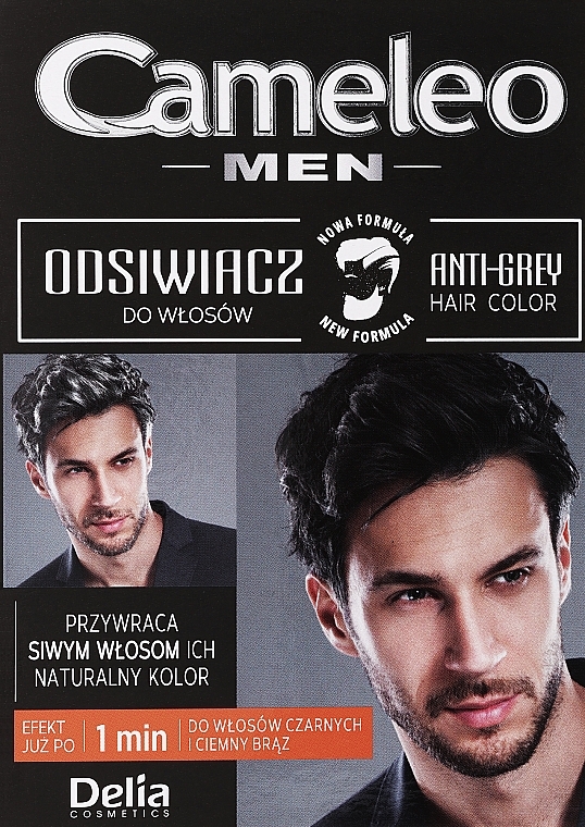 Anti-Grau Haarfarbe für Männer schwarz - Delia Cameleo Men Anti Grey Hair Color — Bild N1