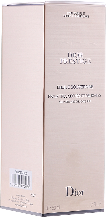 Regenerierendes Gesichtsserum-Öl für sehr trockene und empfindliche Haut mit natürlichen Ölen und Lipiden - Dior Prestige Exceptional Replenishing Serum-in-Oil — Bild N2