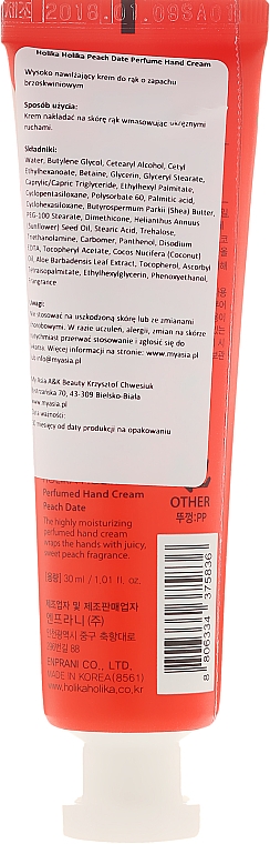 Parfümierte Handcreme Peach Date - Holika Holika Peach Date Perfumed Hand Cream — Bild N2