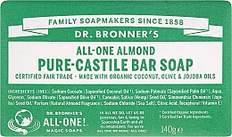 Düfte, Parfümerie und Kosmetik Seife Mandel - Dr. Bronner’s Pure Castile Bar Soap Almond