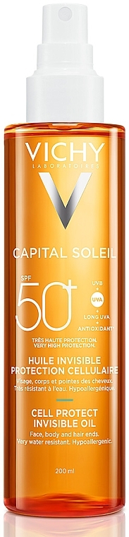 Wasserfestes Sonnenschutzöl für Gesicht, Körper und Haare SPF 50+  - Vichy Capital Soleil Invisible Oil SPF 50+ — Bild N1