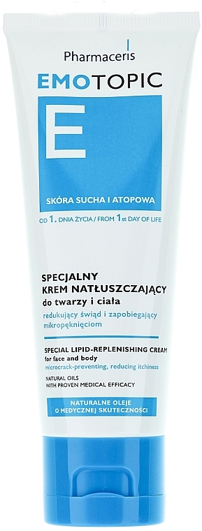 Fettige Creme für Gesicht und Körper bei Juckreiz und Brennen der Haut - Pharmaceris E Emotopic Special Lipid-Replenishing Cream — Bild N1