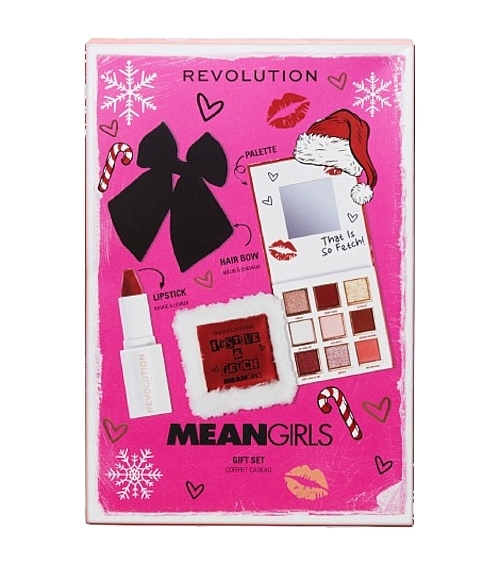 Geschenkset (Schminkpalette, 7,2 g Lippenstift, 3,2 g, Haarschleife, 1 Stück) - Makeup Revolution Mean Girls Gift Set (eye/palette/7,2g + lipstick/3,2g + hair/bow/1pc) — Bild N1