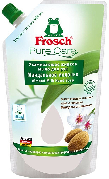 Frosch Pure Care Liquid Soap - Handseife mit Mandelöl (Doypack) — Bild N1