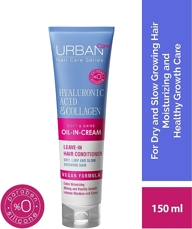 Creme-Haaröl mit Hyaluronsäure - Urban Care Hyaluronic Acid & Collagen Oil In Cream  — Bild N1