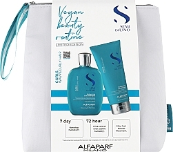 Haarpflegeset - Alfaparf Milano Semi Di Lino Curls Kit (Shampoo 250ml + Conditioner 200ml + Kosmetiktasche) — Bild N1