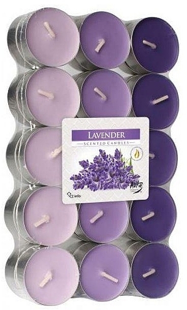 Teekerzen-Set Lavendel 30 St. - Bispol Lavender Scented Candles  — Bild N1