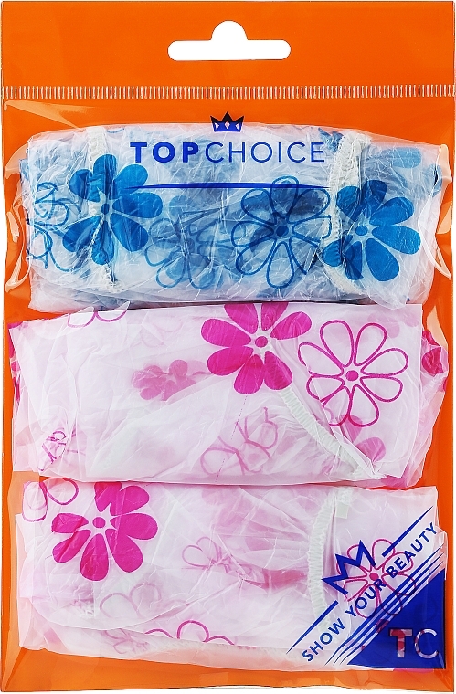 Duschhaube 30659 3 St. blau + zwei rosa - Top Choice — Bild N1