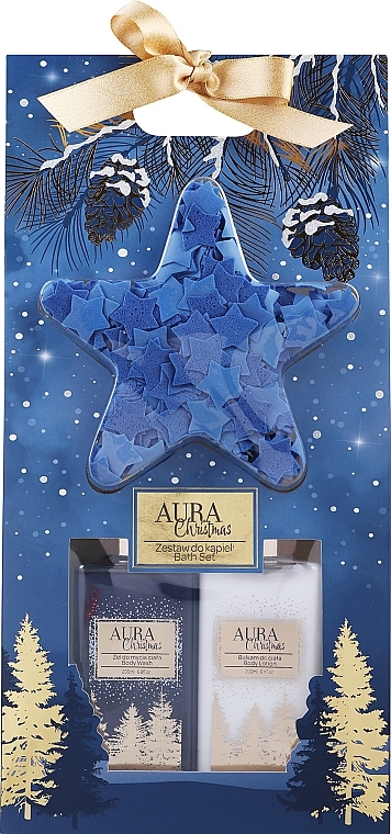 Weihnachtsset - Aura Cosmetics (Duschgel 200ml + Körperlotion 200ml + Badekonfetti 15g)  — Bild N2
