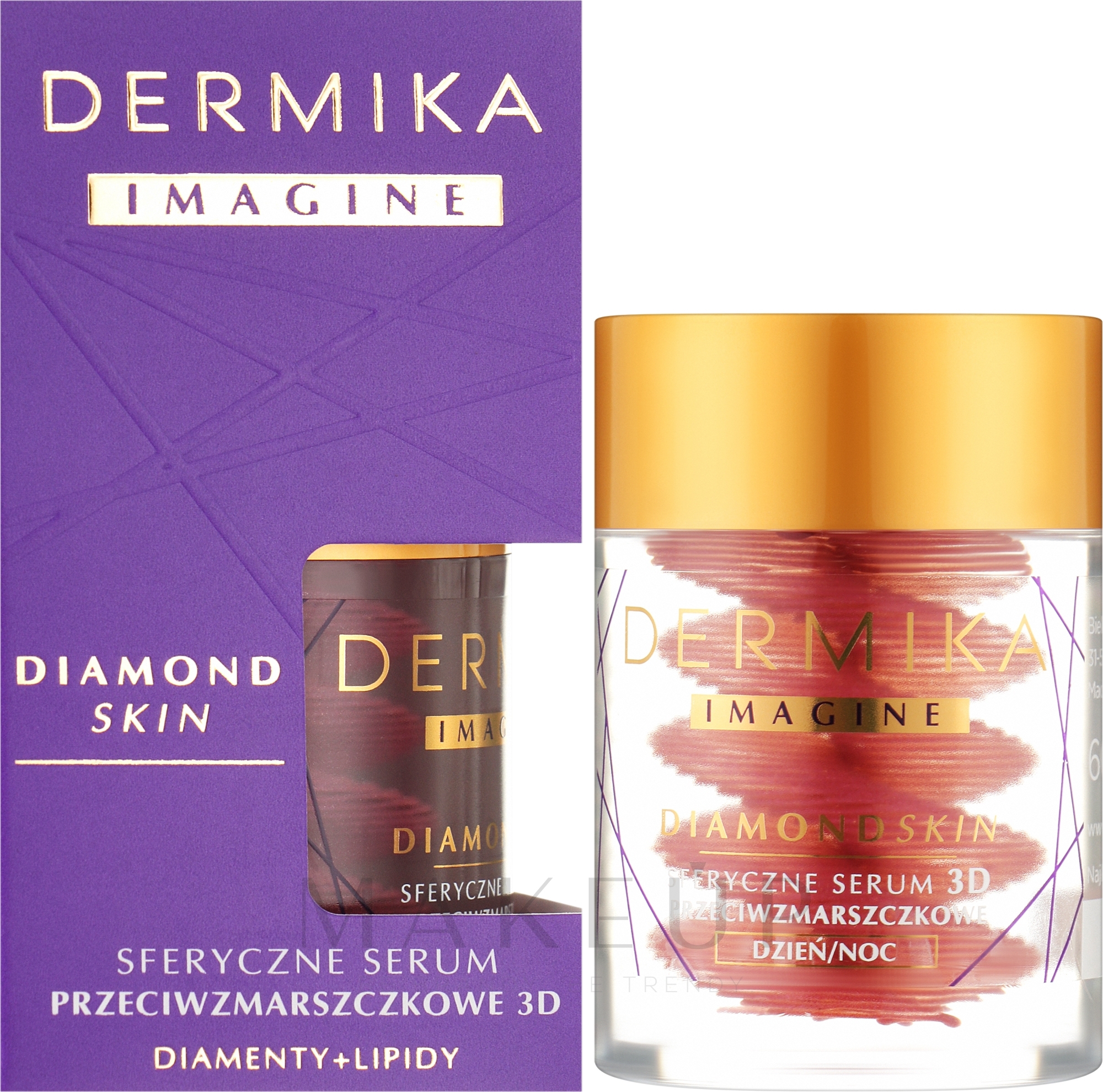 Serum gegen Falten - Dermika Imagine Diamond Skin Spherical Anti-wrinkle Serum 3D Day & Night — Bild 60 g