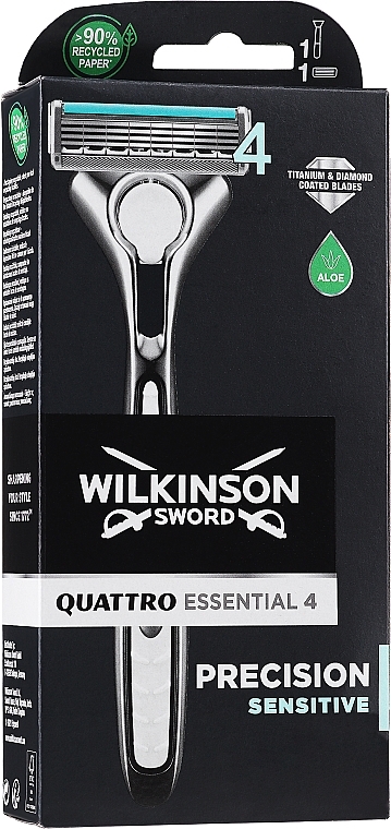 Rasierer für Damen + 1 Ersatzklinge - Wilkinson Sword Quattro Titanium Sensitive — Bild N1