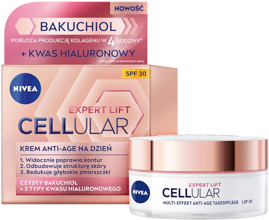 Abschminkpad-Set - NIVEA Duopack CELLULAR EXPERT LIFT (Gesichtscreme 50ml + Gesichtsserum 50ml)  — Bild N2